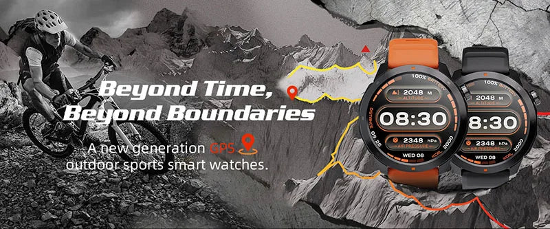 Montres connectées GPS pour sports outdoor, affichage altitude et pression, design robuste pour aventures en montagne