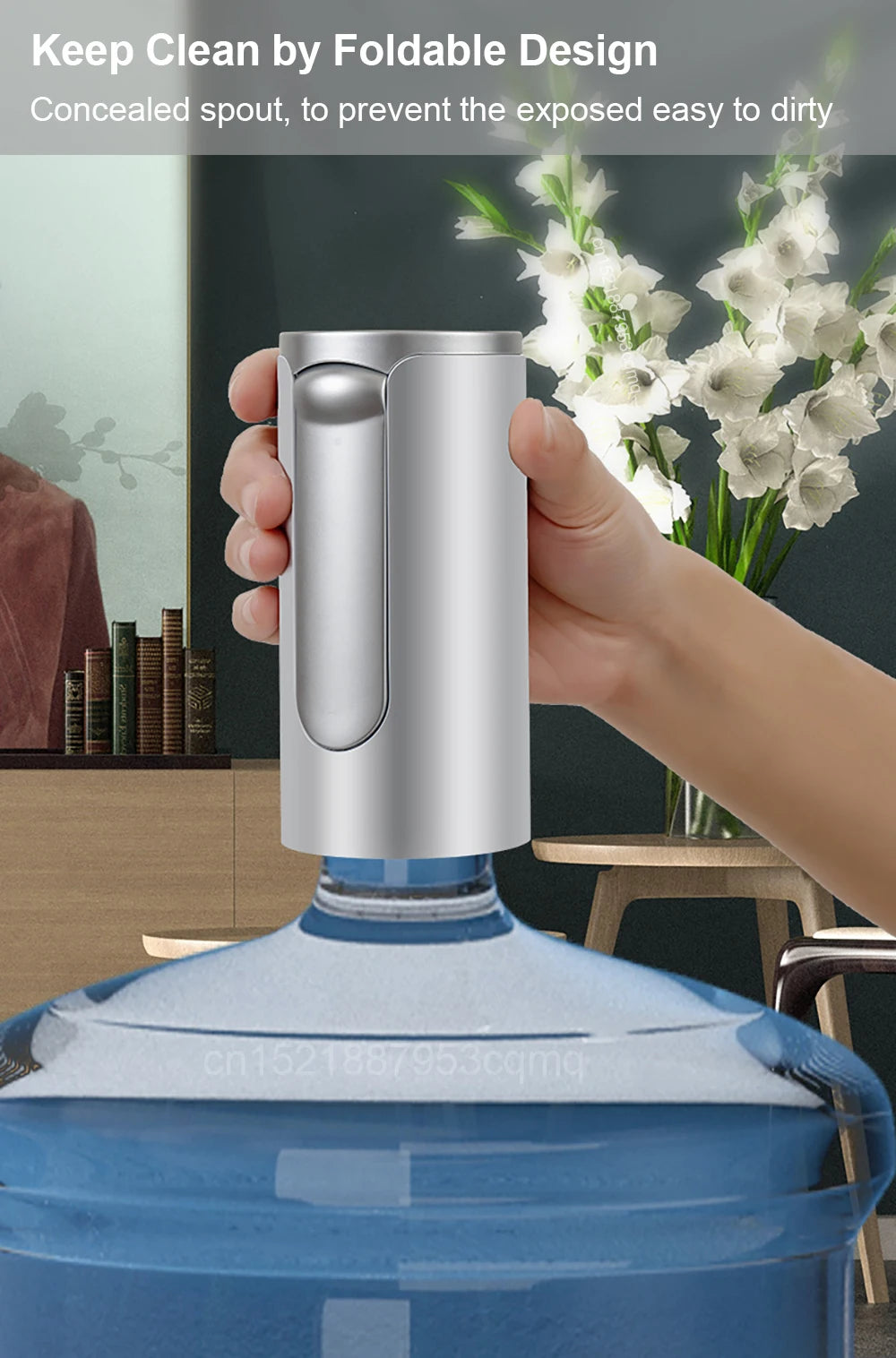 Pompe à eau électrique intelligente, pompe à eau automatique, distributeur d'eau potable aste, bouteille pliable, bureau, 19 litres