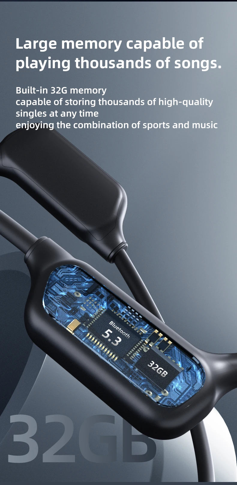 Écouteurs à Conduction osseuse, casque d'écoute étanche IPX8 pour la natation, nouveau casque de Sport sans fil Bluetooth MP3 32 go de RAM Hifi stéréo