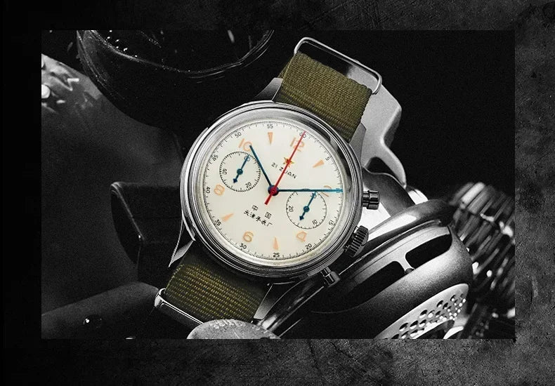 Montres pour hommes 1963 pilote montre automatique 42mm étanche rétro quartz chronographe montre habillée vintage