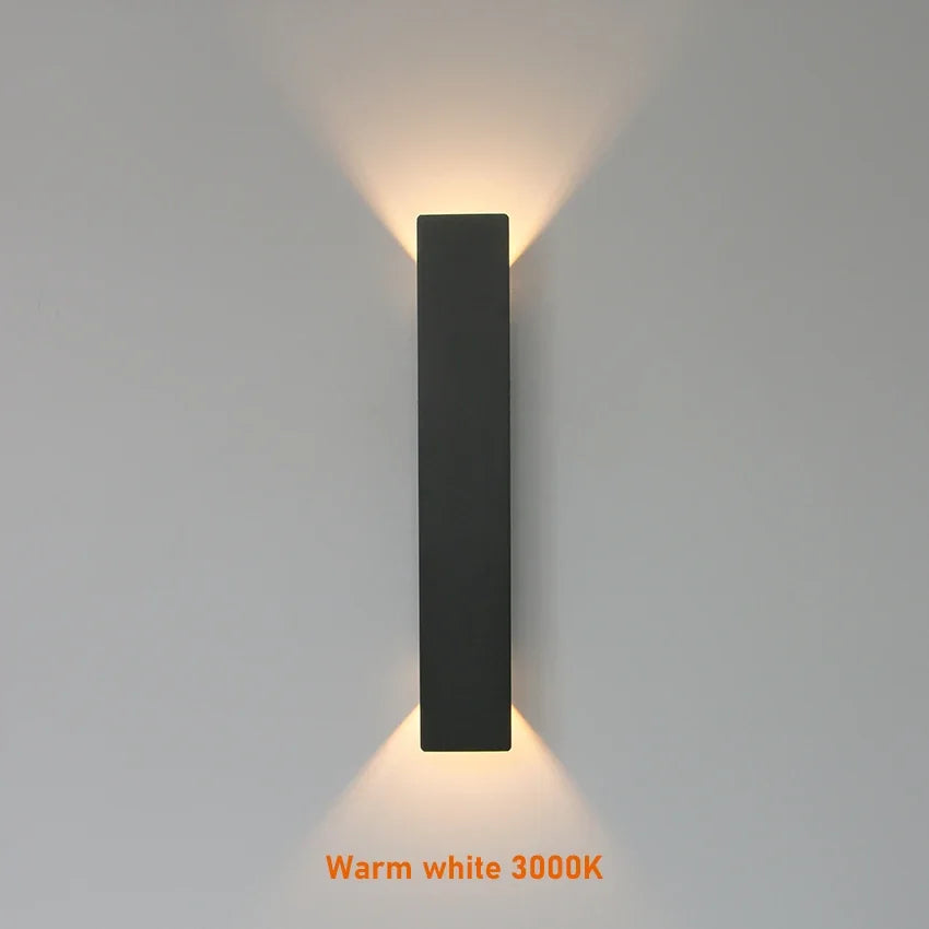 Applique murale extérieure étanche lampe à LED moderne noir blanc aluminium vers le haut lumière inférieure appliques étanche IP65 110V 220V luminaires