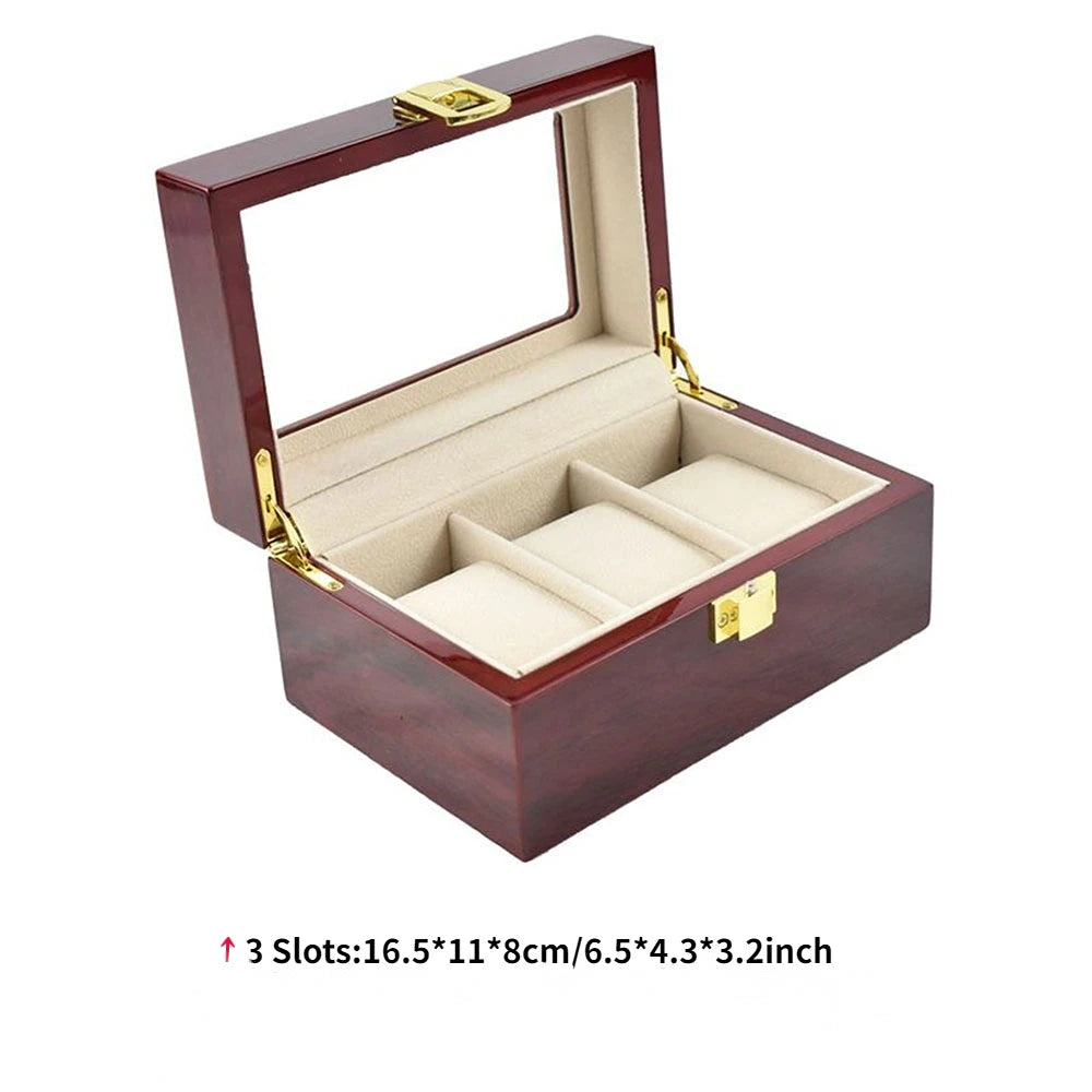 Boîte de montre en bois de luxe 1/2/3/5/6/10/12 grilles organisateurs de montre 6 fentes boîtes de support en bois pour hommes femmes montres affichage de bijoux