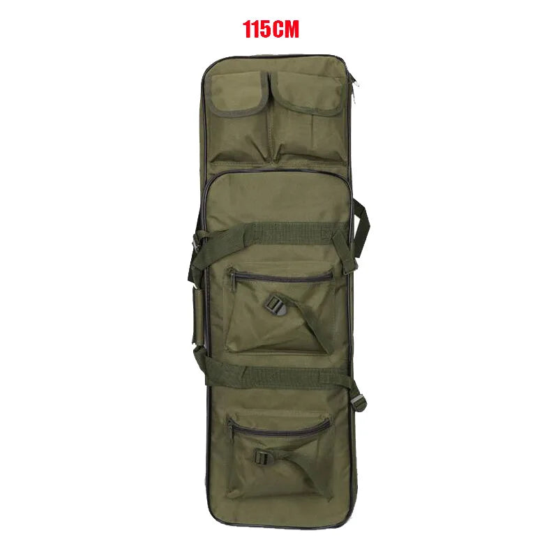 Sac de transport tactique vert olive 115 cm, étui à armes avec multiples poches et sangles