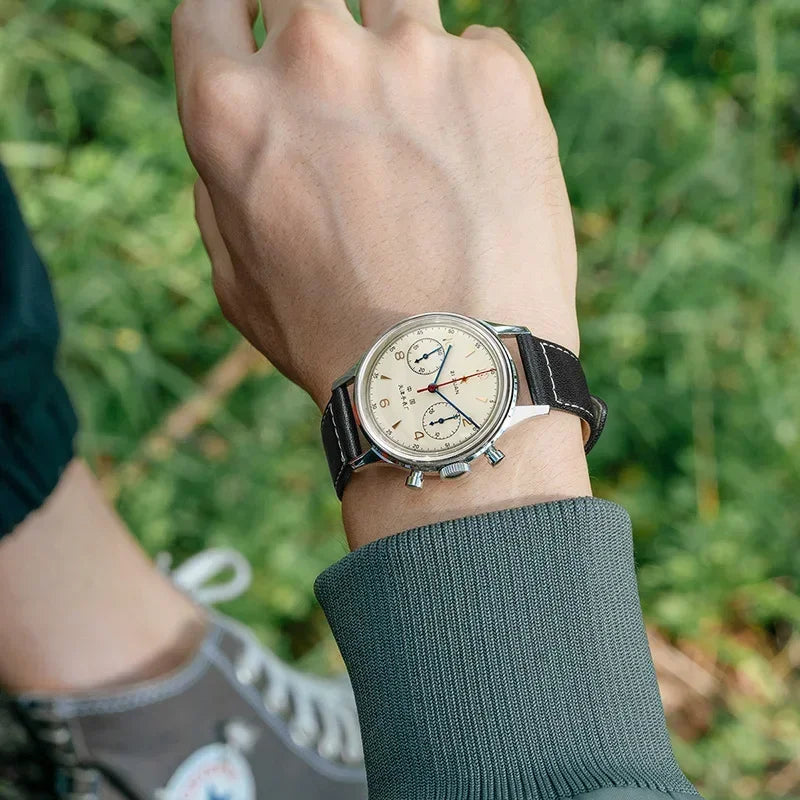 Montres pour hommes 1963 pilote montre automatique 42mm étanche rétro quartz chronographe montre habillée vintage