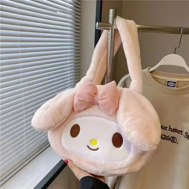Sanrio mignon doux polyvalent grande capacité en peluche sac à bandoulière femme nouveau Kulomi sac à main dessin animé sac en peluche sac de messager
