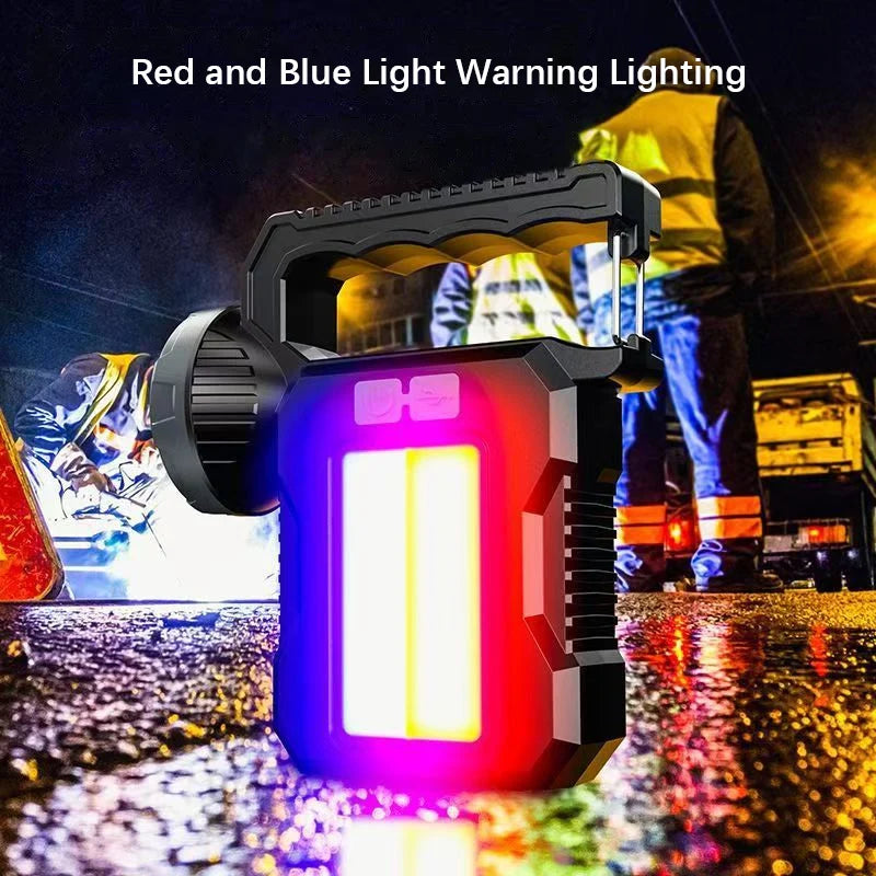 Lampe de poche solaire Portable puissante et Rechargeable, projecteur avec COB, lampe de travail, lanterne de Camping en plein air, randonnée, pêche