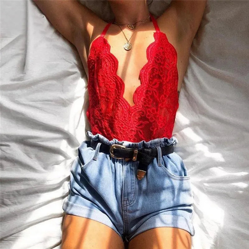 Femmes Sexy ensemble de sous-vêtements dentelle résille body Lingerie Perspective florale vêtements de nuit ensemble de Lingerie transparente ensembles de soutien-gorge une pièce