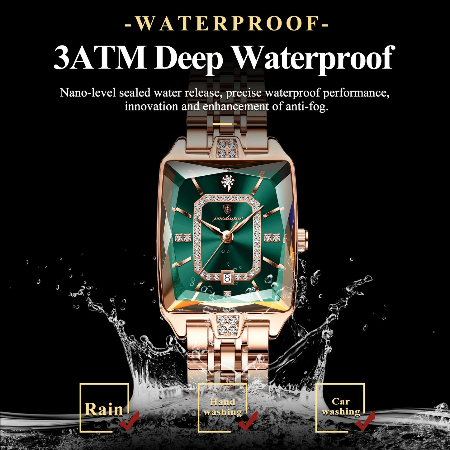 POEDAGAR luxe femme montre étanche Date haute qualité décontracté dames montre-bracelet en acier inoxydable Quartz élégant femmes montres