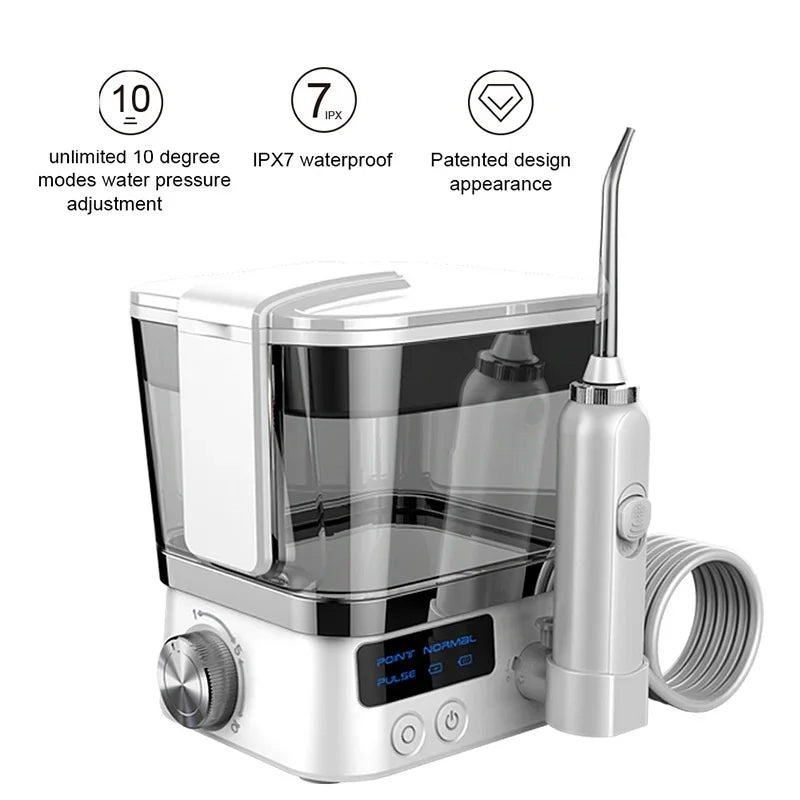 Irrigateur dentaire Portable, hydropulseur, hygiène buccale, 4 embouts de Jet, buses, 10 Modes, nettoyeur d'eau avec réservoir d'eau de 600mm