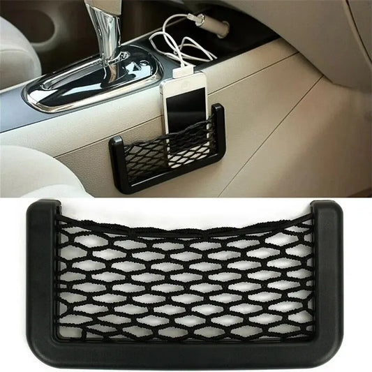 Sac de rangement en maille pour articles divers, côté siège Auto, intérieur arrière, sac de rangement pour téléphone, filet de poche, sac de rangement pour voiture, filets élastiques et flexibles