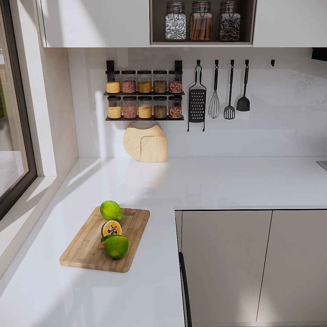 Papier peint auto-adhésif blanc brillant, imperméable, résistant à l'huile, film de rénovation pour meubles en PVC, autocollant pour armoires de cuisine
