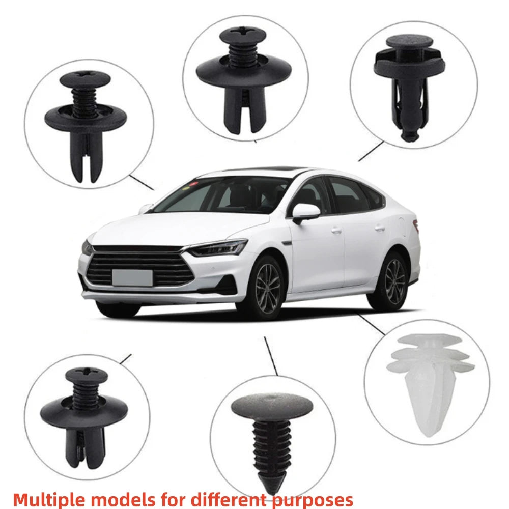 Kit de clips de fixation automatique, 100 pièces, Clips à rivets de garde-boue, goupille de retenue de poussée de carrosserie de voiture, Rivet de pare-chocs de porte, panneau de retenue de voiture