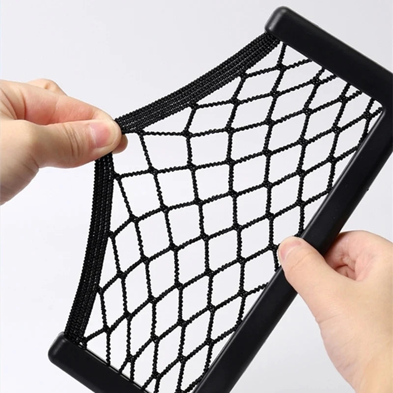 Sac de rangement en maille pour articles divers, côté siège Auto, intérieur arrière, sac de rangement pour téléphone, filet de poche, sac de rangement pour voiture, filets élastiques et flexibles