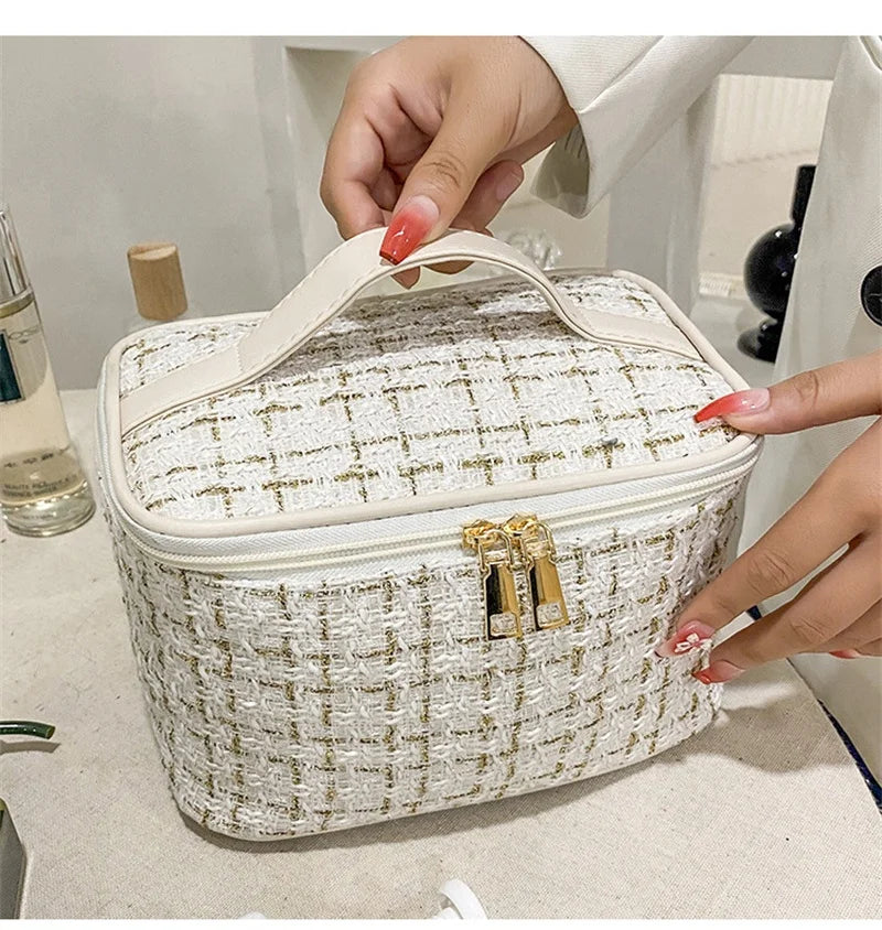 Nouvelle Trousse de Maquillage Portable pour Femme, Style Parfumé, Simple et Tendance, Grande Capacité, pour le Maquillage et les Voyages