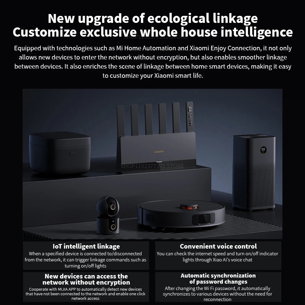 Routeur Xiaomi BE6500 Quad Nucleus Wifi7, port Ethernet 2.5G, double fréquence 2.4/5GHz, 6 amplificateurs de signal indépendants, Mesh 6500Mbps