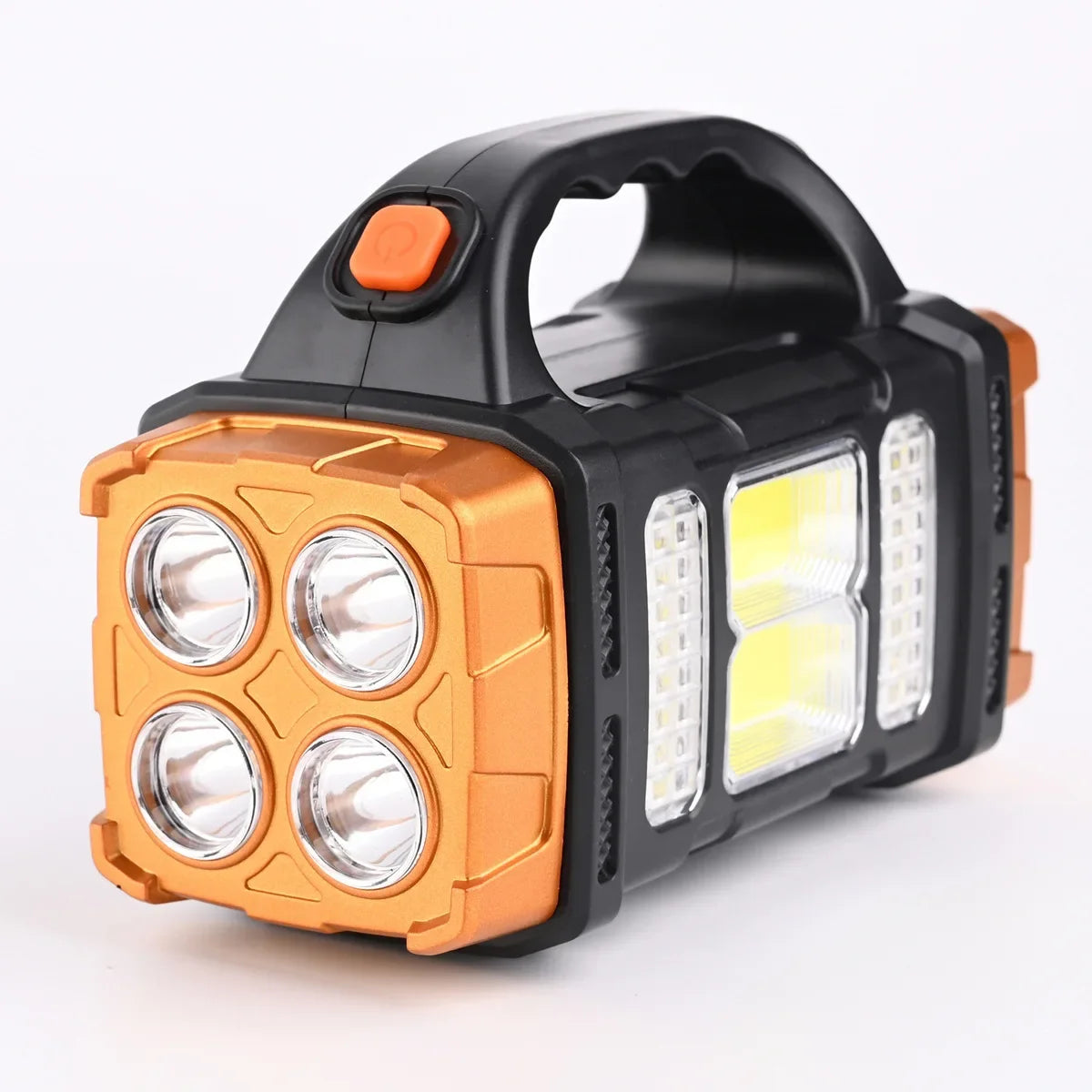 2024 lampe de poche LED puissante USB + lampe de poche solaire Rechargeable COB torche de Camping en plein air projecteur Portable batterie externe en plein air