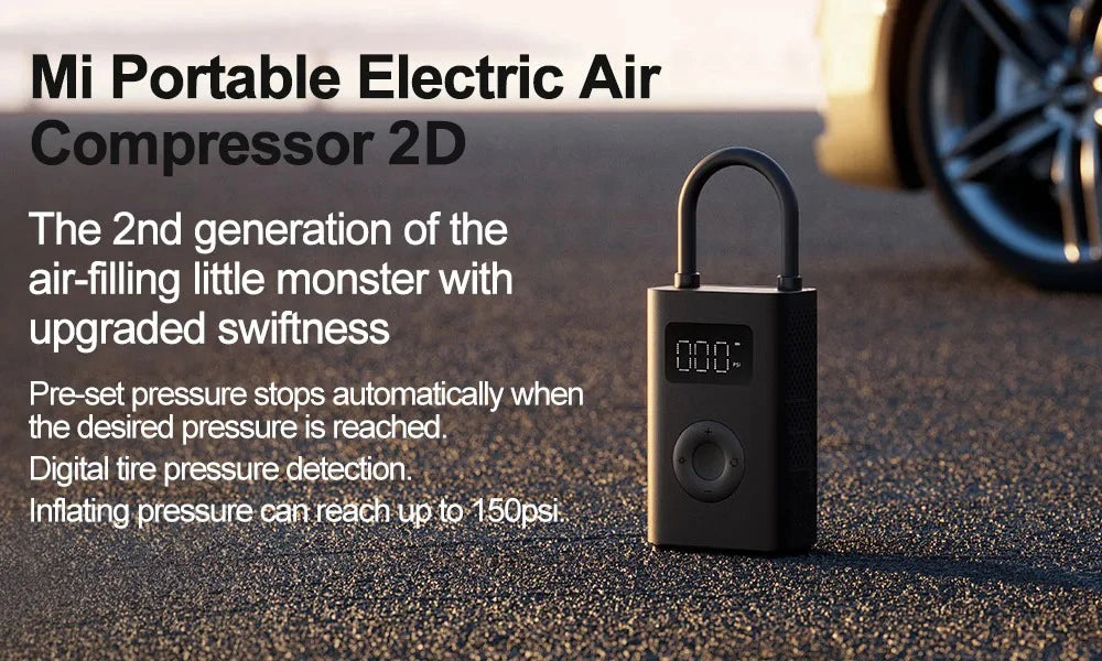 Nouveau compresseur d'air gonflable MIJIA 2D 2000mAh, pompe à air portable 2D pour vélo, voiture, moto, ballon CN