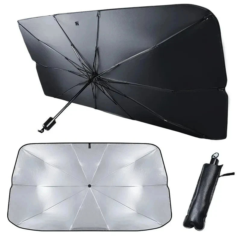 Parasol pare-soleil pour pare-brise avant de voiture, avec revêtement argenté anti-UV, pliable, protection solaire pour voiture
