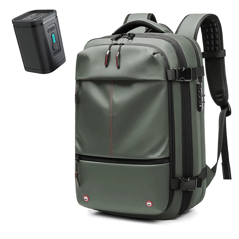 Sac à dos à compression sous vide pour ordinateur portable, sac à dos de voyage pour hommes, grande capacité, sac à dos scolaire, expansion, extérieur, SR, 17 pouces