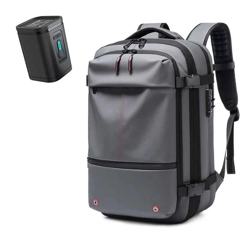 Sac à dos à compression sous vide pour ordinateur portable, sac à dos de voyage pour hommes, grande capacité, sac à dos scolaire, expansion, extérieur, SR, 17 pouces