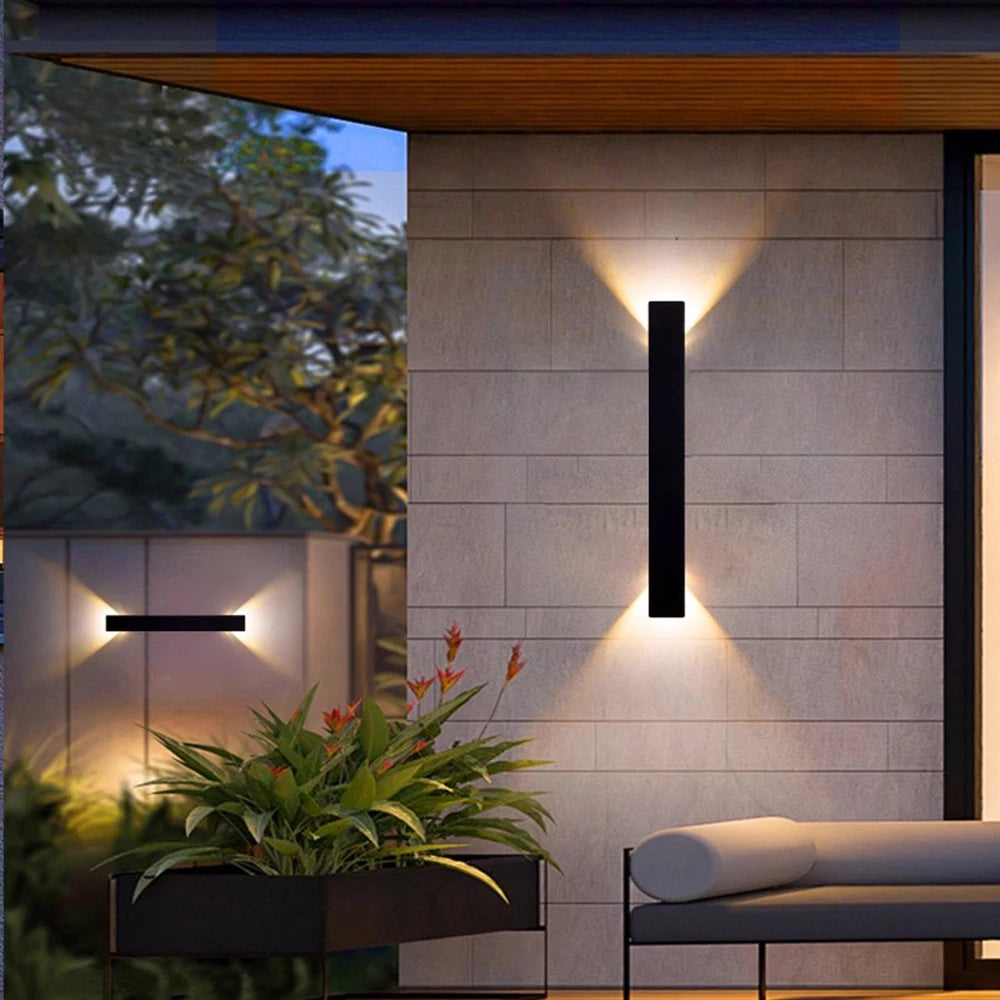Applique murale LED moderne applique extérieure/intérieure 110 V 220 V bande droite en aluminium lumière blanc/noir/or/café applique murale