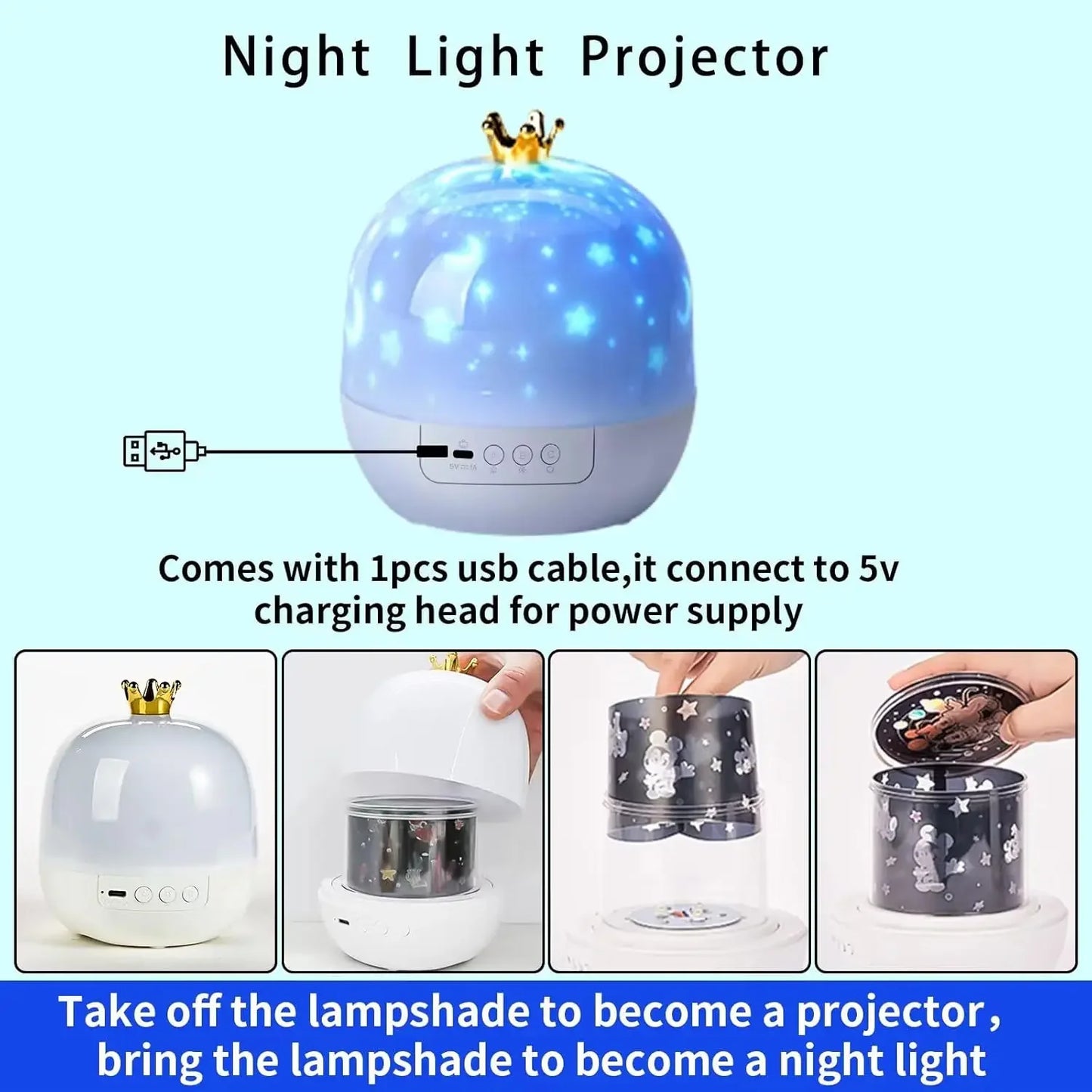 Projecteur Créatif Fantaisie 360 ° Rotatif 15 types de projecteur diapositives galaxie étoilée projecteur LED veilleuse enfants cadeau d'anniversaire