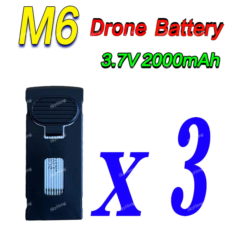 Batterie d'origine pour drone M6 3.7V 2000mAh, batterie Lipo de rechange pour drone M6 avec caméra 4K, accessoires et pièces