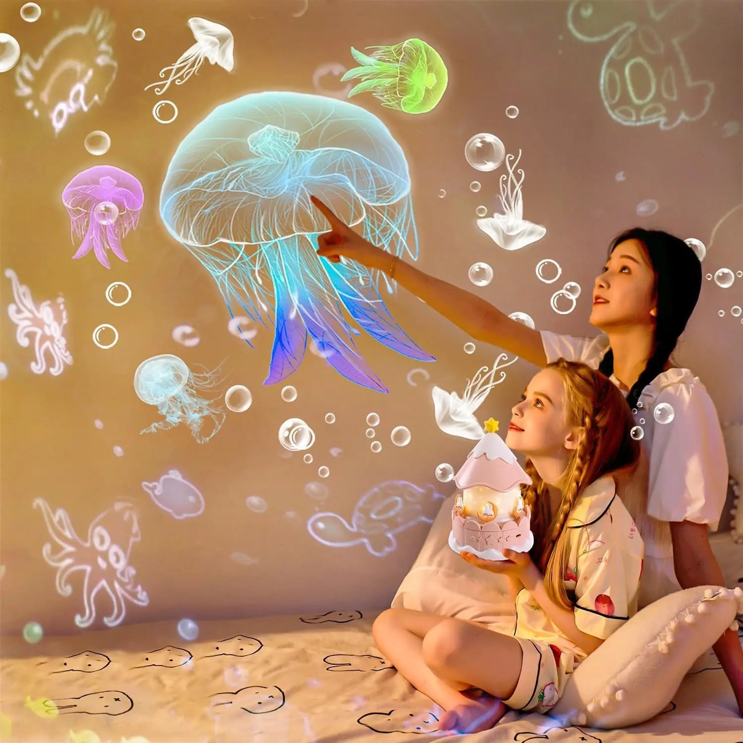 Projecteur de ciel étoilé Galaxy 21 en 1 pour enfants, rotation à 360 °, minuterie, lampe, anniversaire, cadeaux de Noël, décor