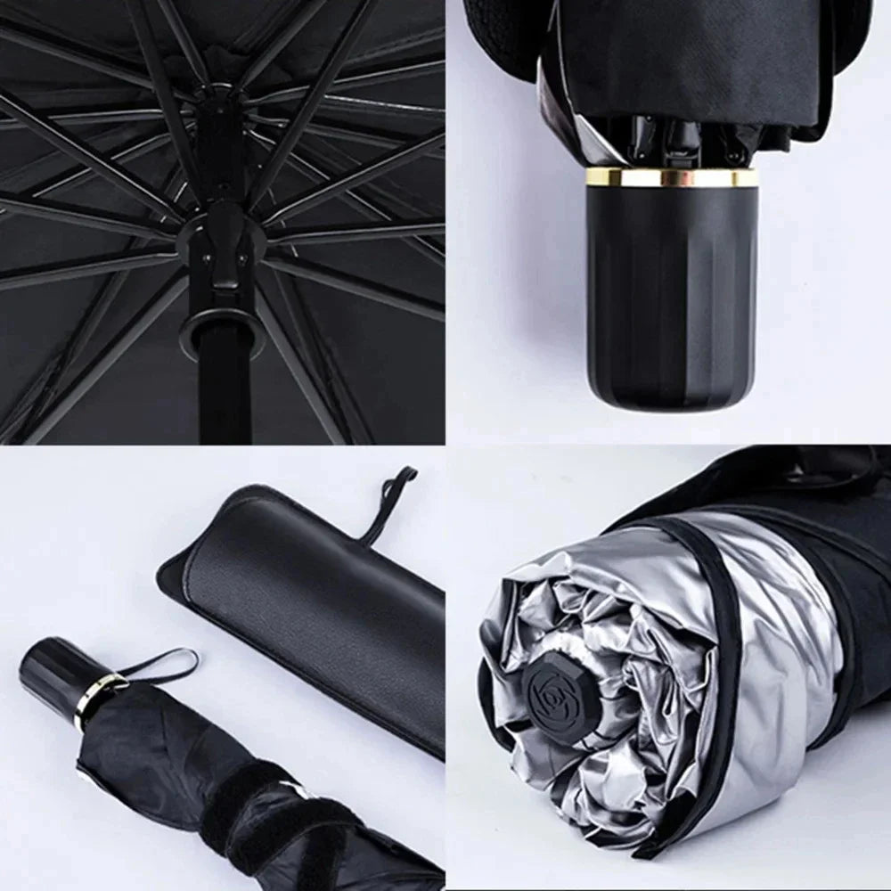 Parasol pare-soleil pour pare-brise avant de voiture, avec revêtement argenté anti-UV, pliable, protection solaire pour voiture