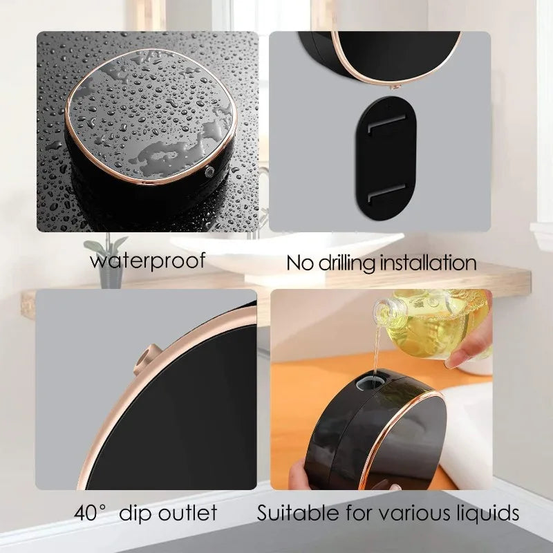 Distributeur automatique de savon liquide pour vaisselle, rechargeable, électrique, à fixation murale, à capteur, moussant, intelligent, sans contact, pour cuisine et salle de bain