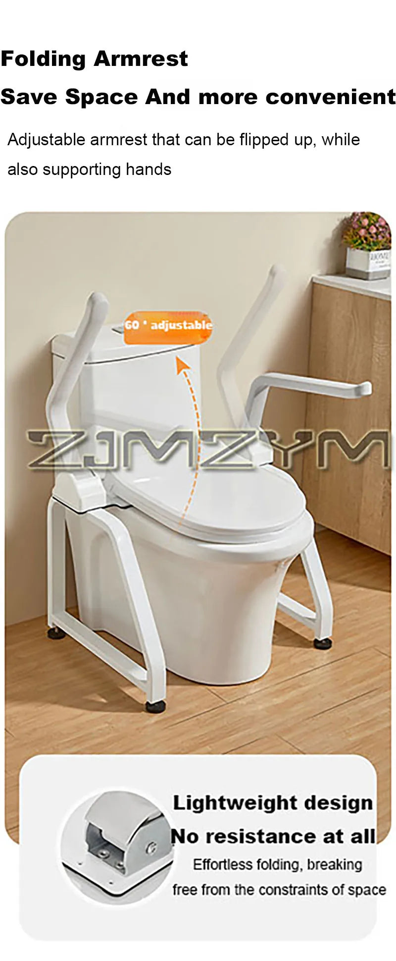 Main courante de toilette pour personnes âgées, sécurité antidérapante, étagère d'aide au salle de bain, siège de toilette, poignée pliable