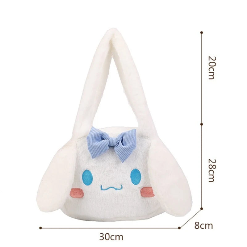 Sanrio mignon doux polyvalent grande capacité en peluche sac à bandoulière femme nouveau Kulomi sac à main dessin animé sac en peluche sac de messager