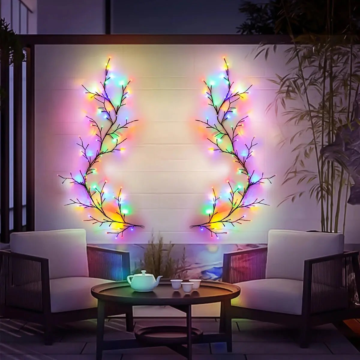 1PC 96LED s lumières de vigne de saule solaire, bricolage extérieur étanche chaîne lumières, lampes murales pour jardin, porche, magasin, terrasse, décor de voie