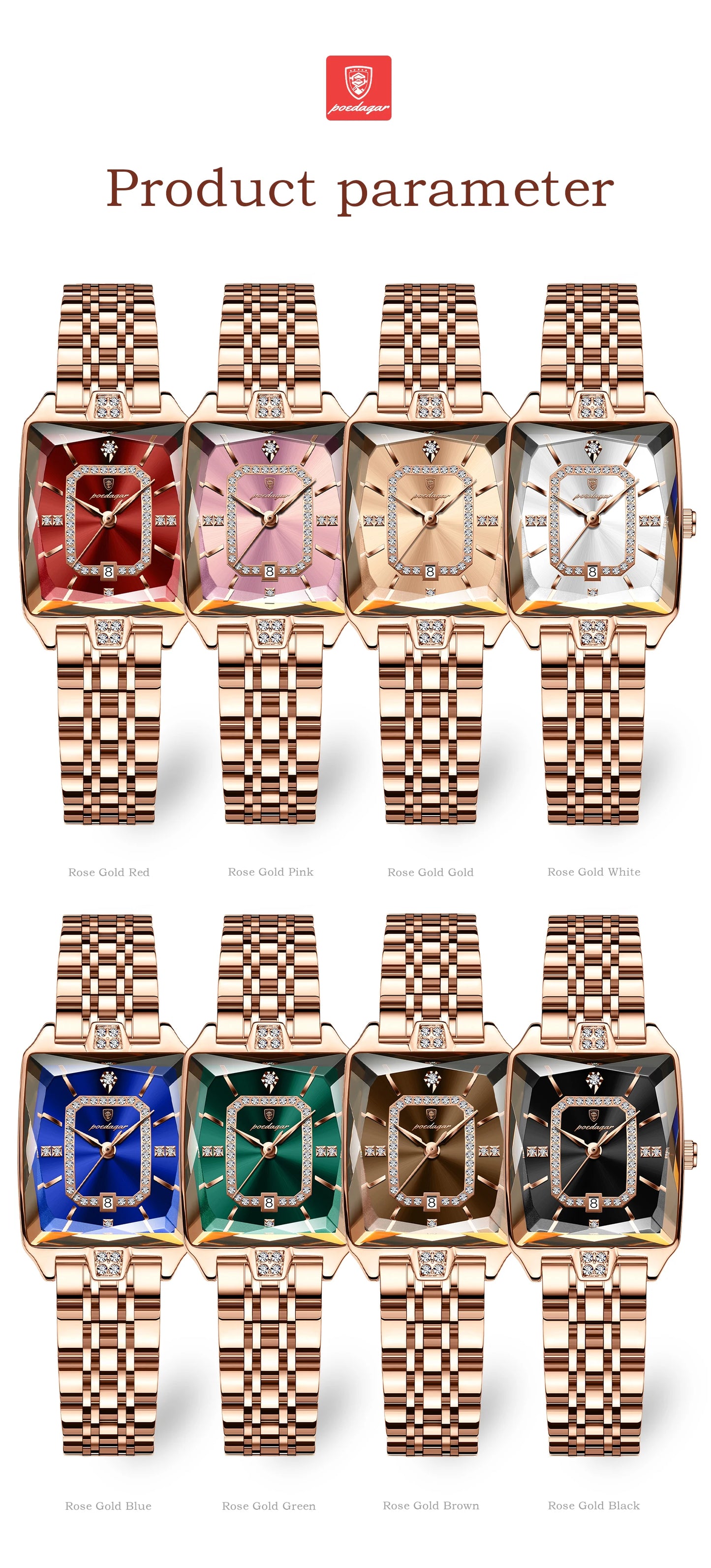 POEDAGAR luxe femme montre étanche Date haute qualité décontracté dames montre-bracelet en acier inoxydable Quartz élégant femmes montres