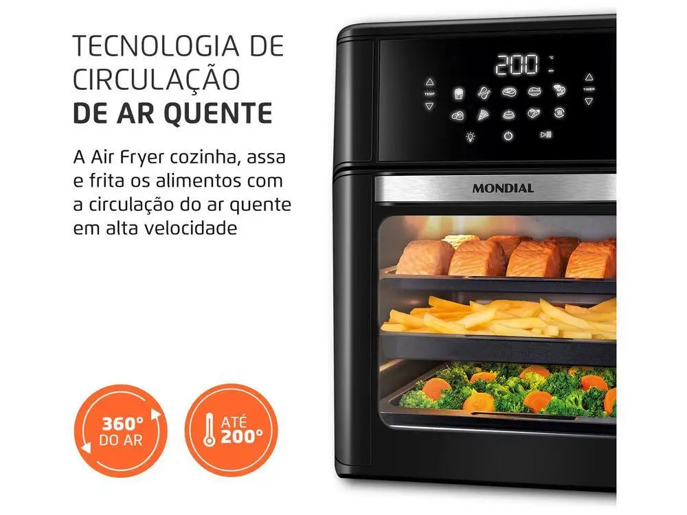 Friteuse électrique sans huile/four à air chaud Mondial AFON-12L-FB Noir 12L - 220V