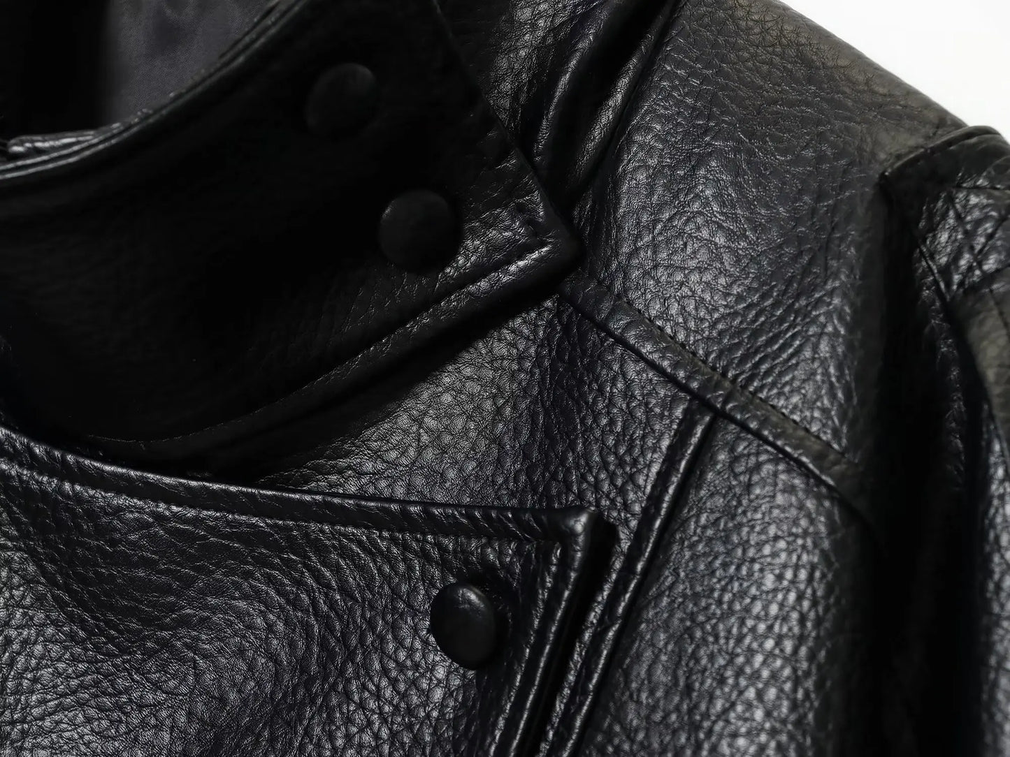 TFMLN – vestes Chic en Faux cuir noir pour femme, manteaux surdimensionnés élastiques à manches longues avec boutons, mode automne hiver 2025
