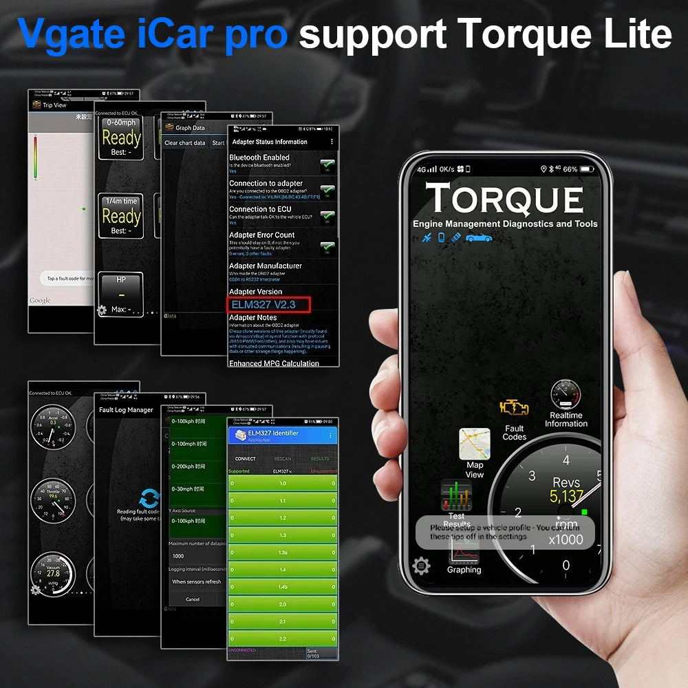 Scanner OBD2 Vgate iCar Pro ELM327 WIFI pour iOS/Android BT 4.0 BT 3.0 ELM 327 OBD 2 Outil de diagnostic automobile Lecteur de codes