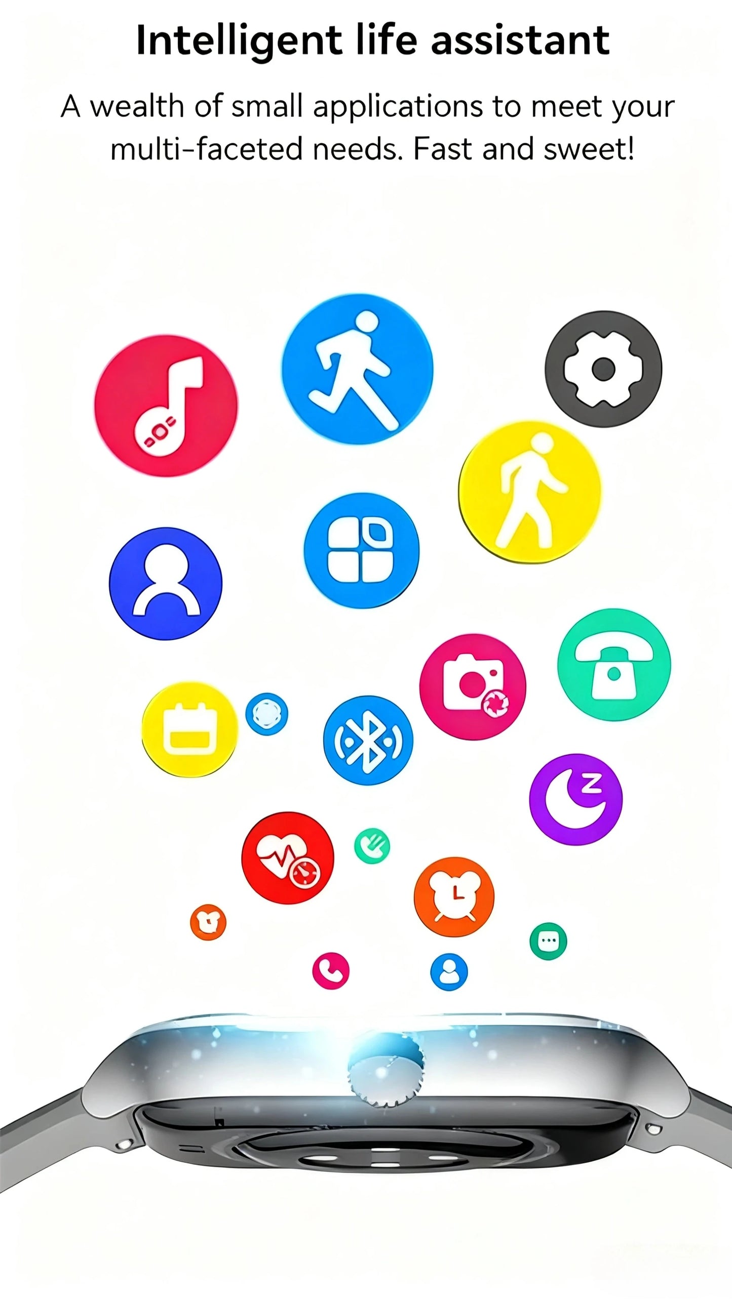Montre connectée HOMEFISH C20, écran HD de 1.77 pouces, appel Bluetooth, alerte de message, mode sport, montre connectée pour hommes et femmes