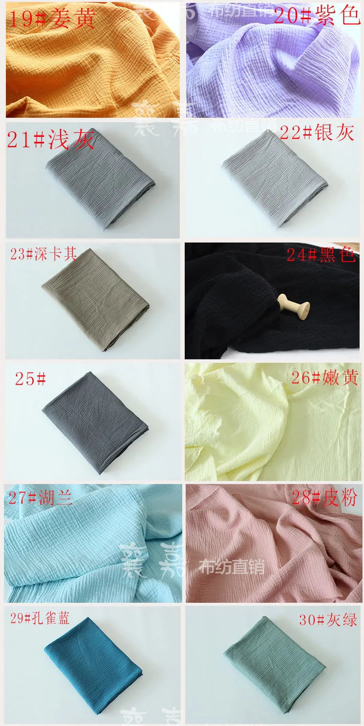 Tissu drapé en coton et lin, 100x135cm, Double gaze, crêpe, vêtements pour bébé, jupe pour dames, vêtements de nuit
