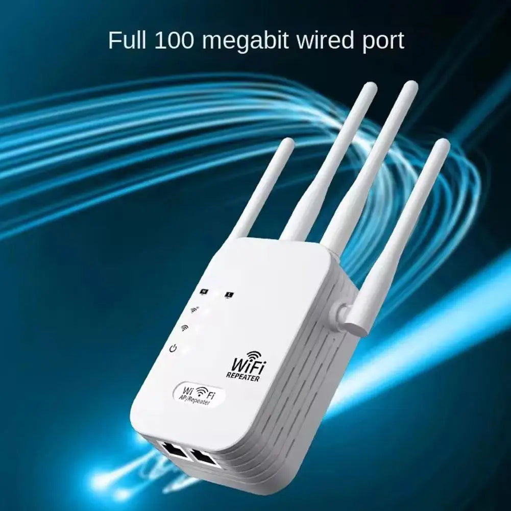 Répéteur WiFi avec 4 antennes, port Ethernet 100 Mbps, amplificateur de signal sans fil pour maison