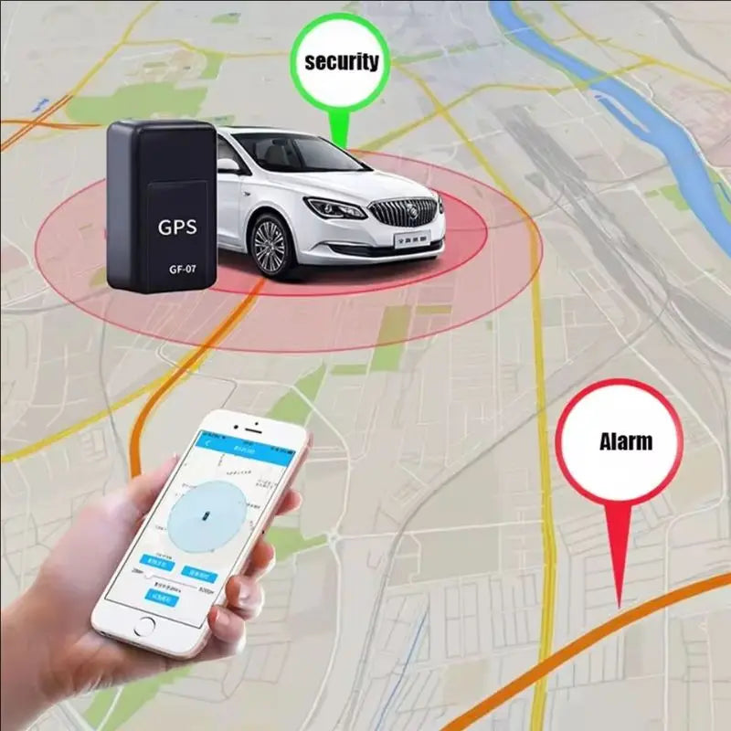 Traceur GPS GF-07 pour voiture avec alarme et sécurité en temps réel sur carte