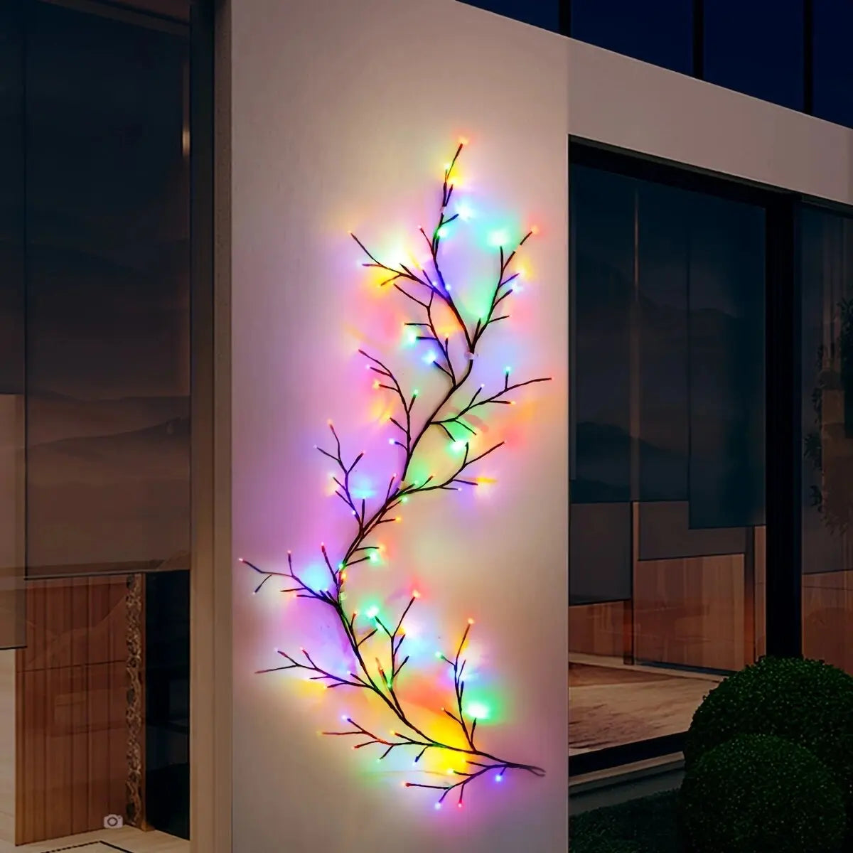 1PC 96LED s lumières de vigne de saule solaire, bricolage extérieur étanche chaîne lumières, lampes murales pour jardin, porche, magasin, terrasse, décor de voie