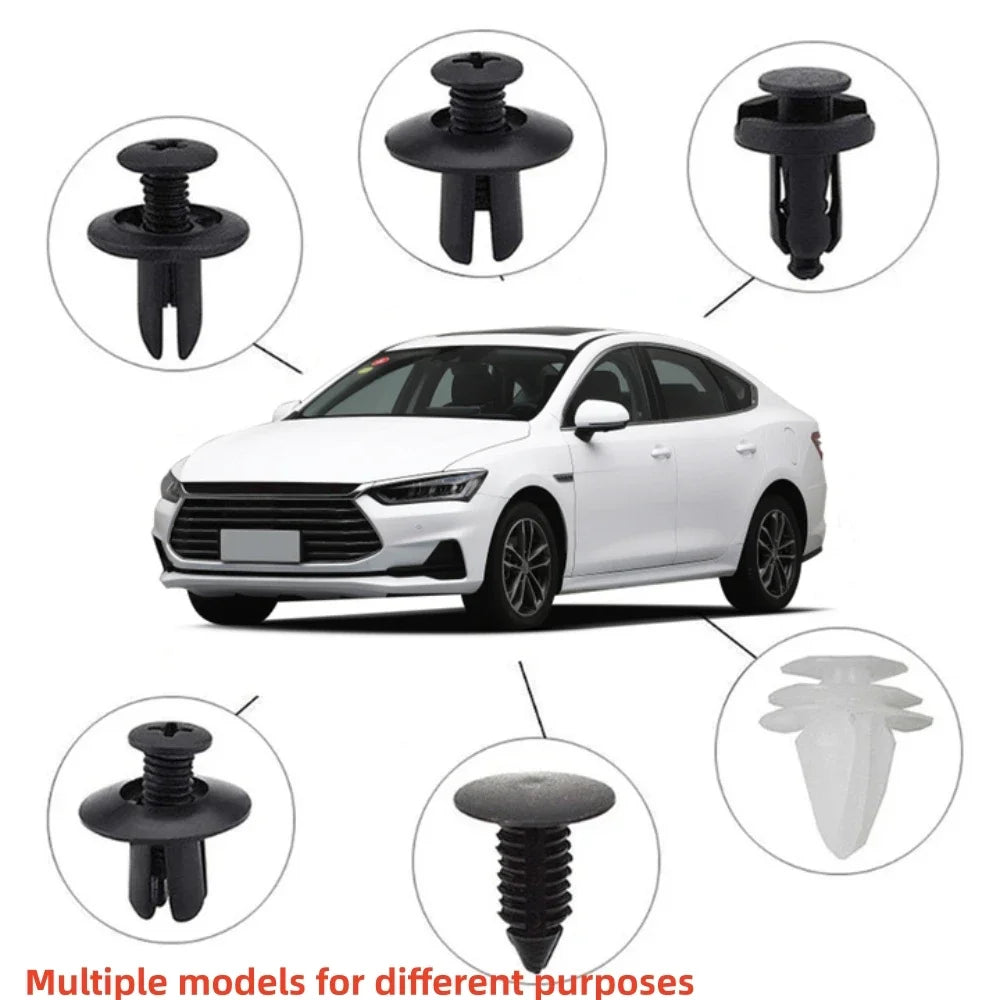 Kit de clips de fixation automatique, 100 pièces, Clips à rivets de garde-boue, goupille de retenue de poussée de carrosserie de voiture, Rivet de pare-chocs de porte, panneau de retenue de voiture