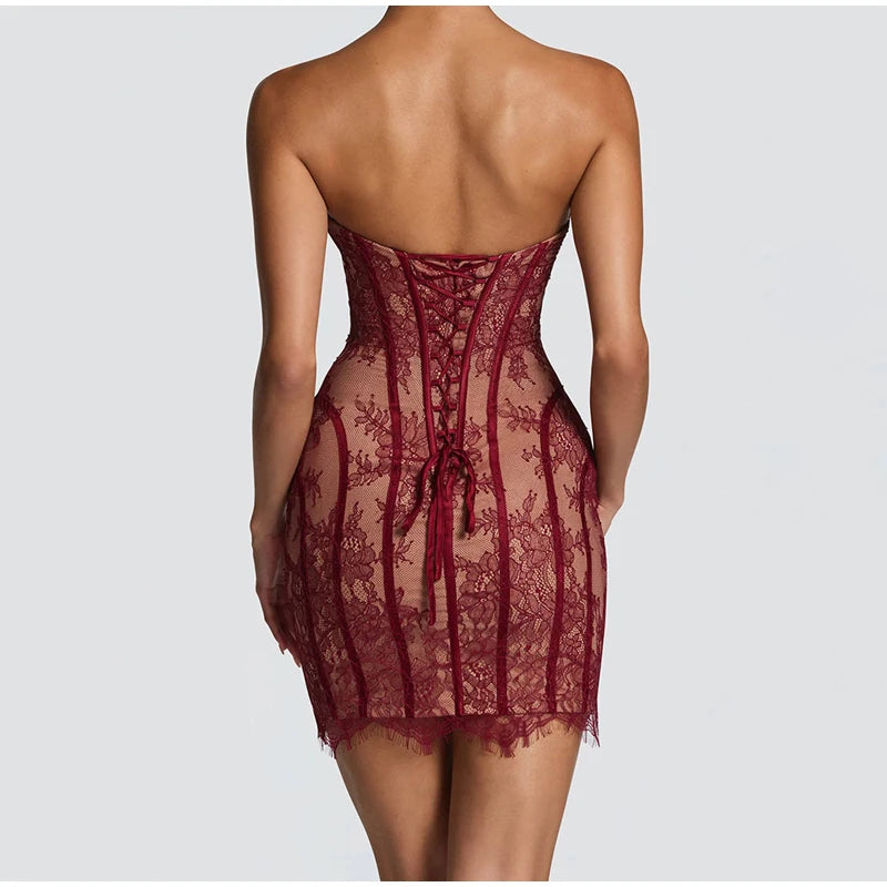 Robe longue chic en gaze sans bretelles, dos nu, épaules dénudées, imprimée, patchwork, slim, pour femme, soirée, 2026