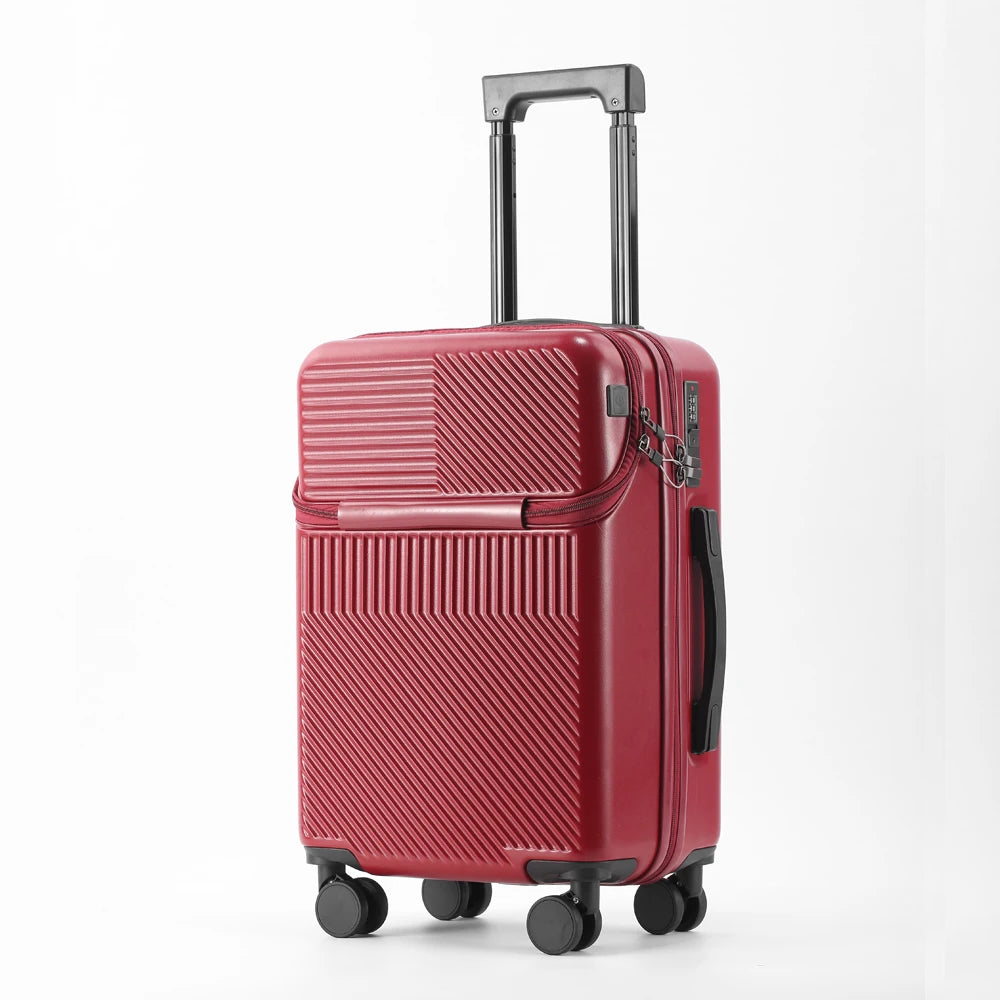 Valise bagages valise d'affaires élégante avec porte-gobelet compacte 20 pouces légère bagage à main
