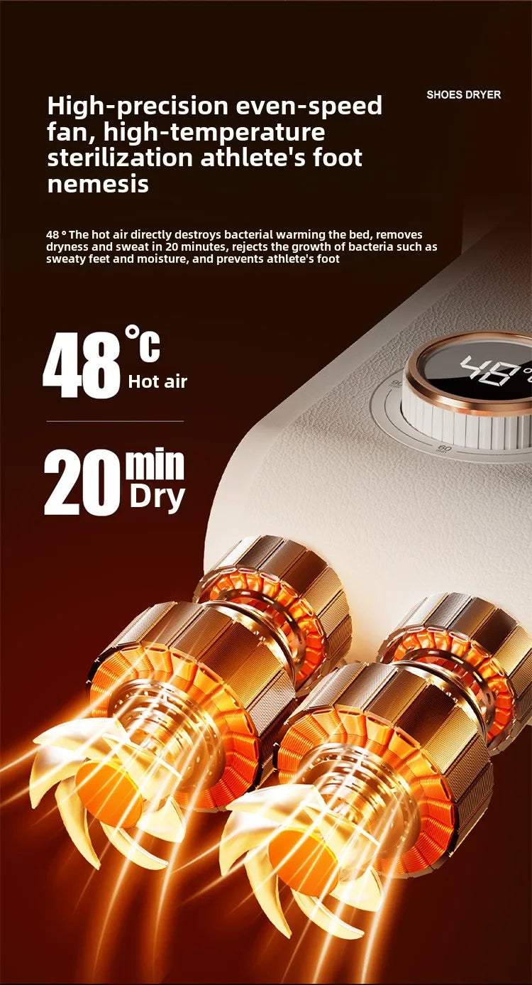 Sèche-chaussures pliable à température constante, air chaud, surpoids de vache, élimine les mauvaises odeurs, synchronisation, nouveau
