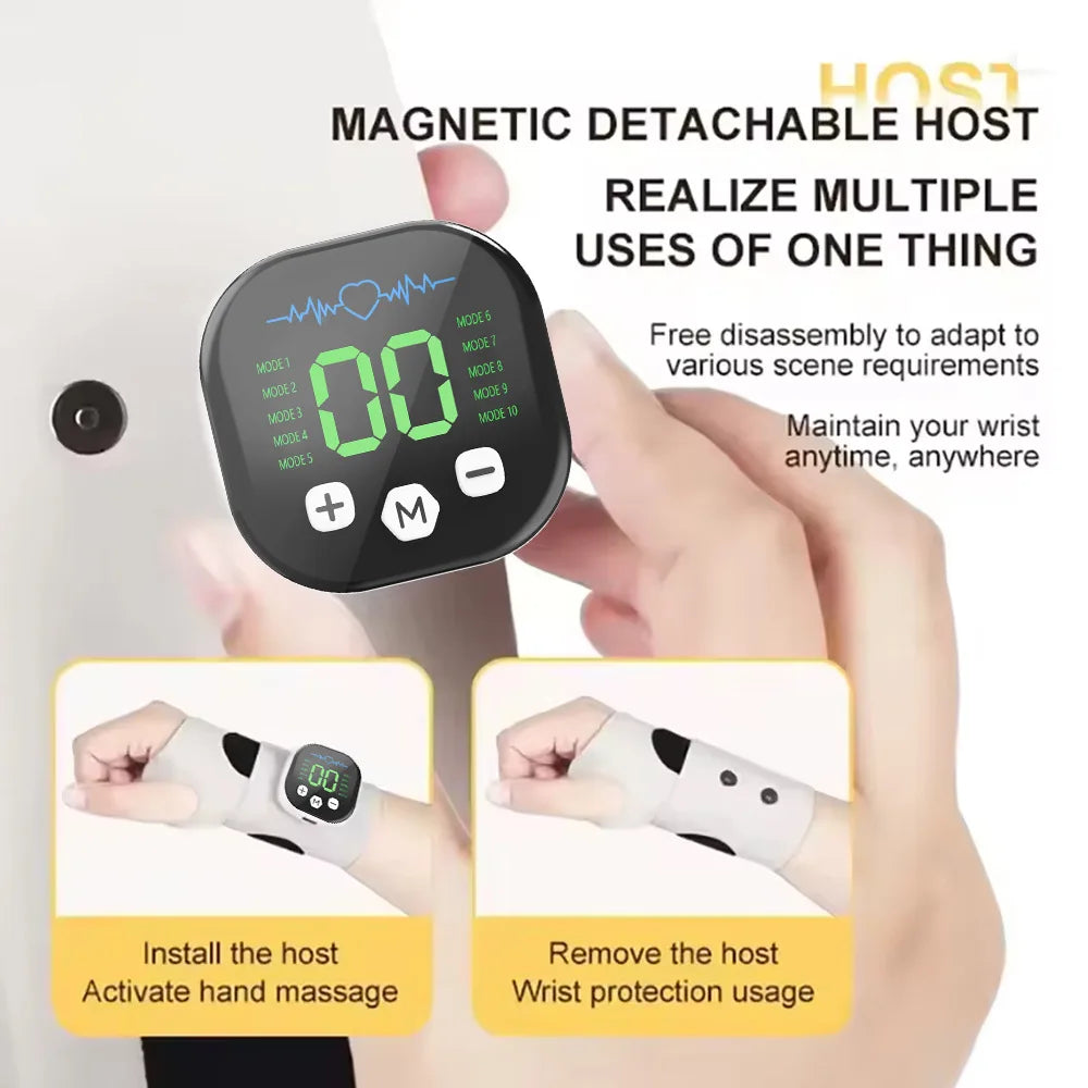 Montre connectée avec écran numérique, massage main et protection poignet, usage multiple