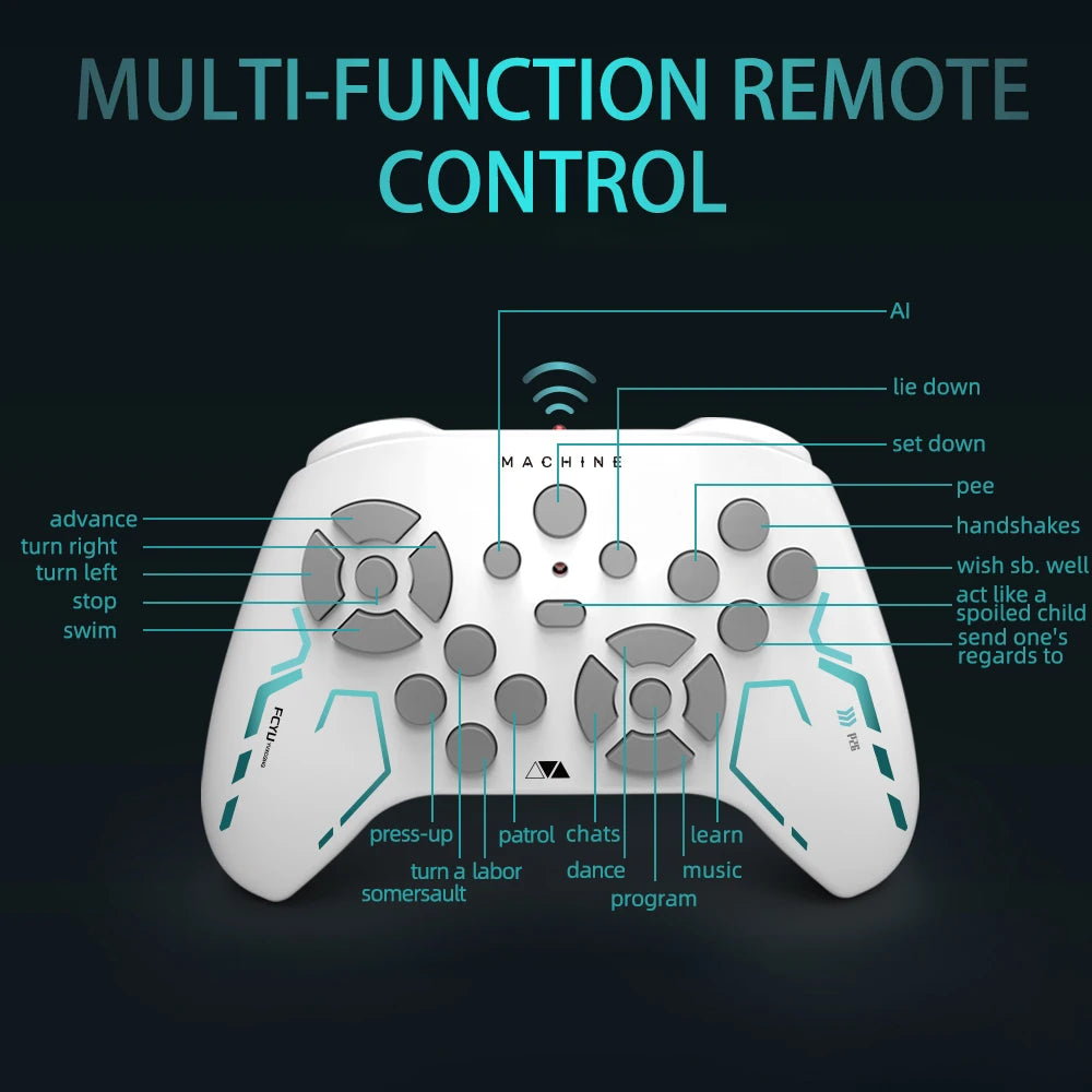 Manette de contrôle multifonction pour gadgets high-tech, commandes vocales et gestuelles, design ergonomique blanc