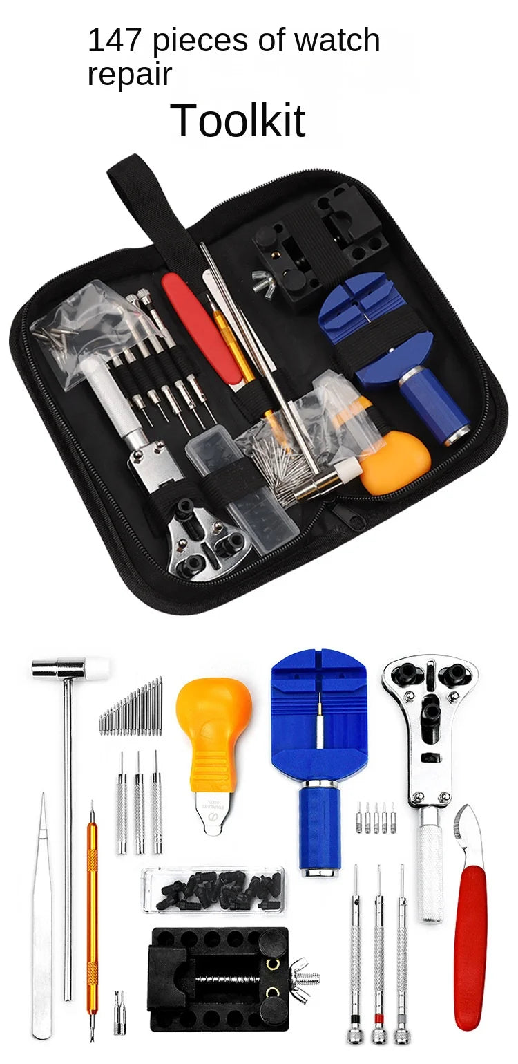 Outils de réparation d'entretien de montres, réglage des sangles de montre, remplacement de 24.com 147 pièces, démontage et installation