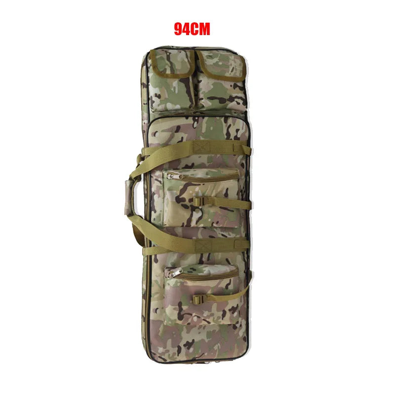 Sac de transport camouflage 94 cm pour fusil, étui tactique avec poches multiples et sangles de fixation